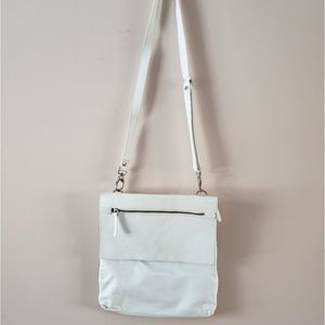 Y2K luxury white leather crossbody